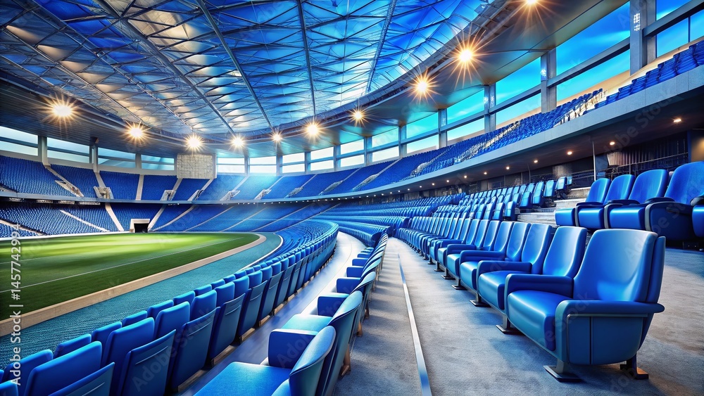 Fototapeta premium Luxury Blue VIP Stadium Seating: Exclusive Sports Event Experience