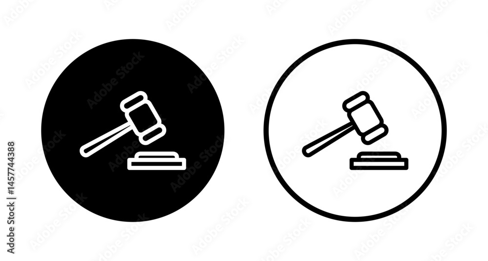 Gavel icon logo design. judge gavel sign and symbol. law icon. auction hammer Gavel icon logo design. judge gavel sign and symbol. law icon. auction hammer
