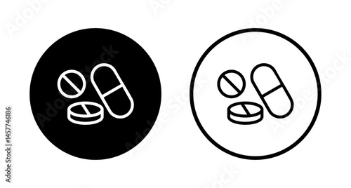 Pills icon logo design. capsule icon. Drug sign and symbol