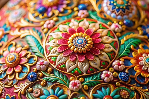 Macro Photography of Intricate Floral Ornament Background