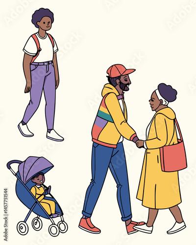 Diverse Families Vector Illustrations of LGBTQ+ and Inclusive Family Units
