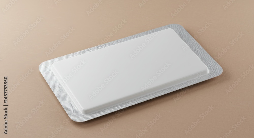 White Rectangle on Beige Surface White Rectangle on Beige Surface
