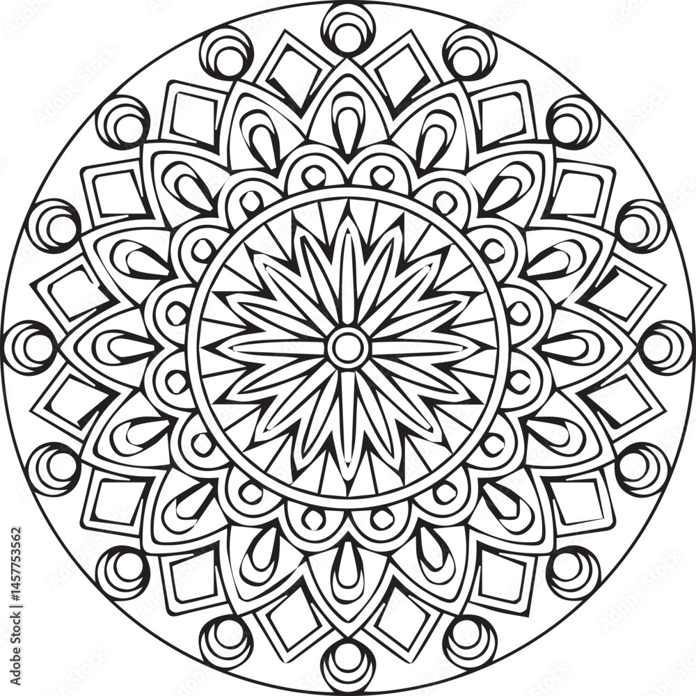 Fototapeta premium Beautiful flower art and mandala vector design