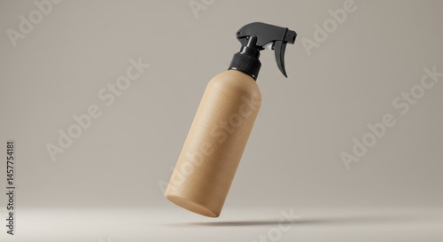 Spray Bottle Mockup Kraft Paper Black Nozzle