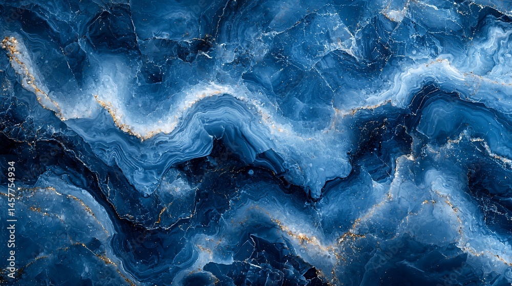 Abstract marble texture in deep blue and gold Detailed, flowing patterns Abstract marble texture in deep blue and gold Detailed, flowing patterns