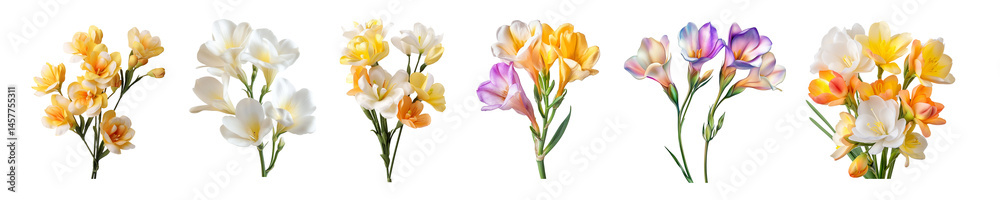 Fresh and Vibrant Freesia Blossom Isolated Fresh and Vibrant Freesia Blossom Isolated