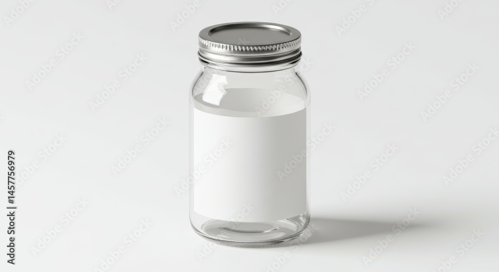 Glass Jar with Lid and Label Glass Jar with Lid and Label