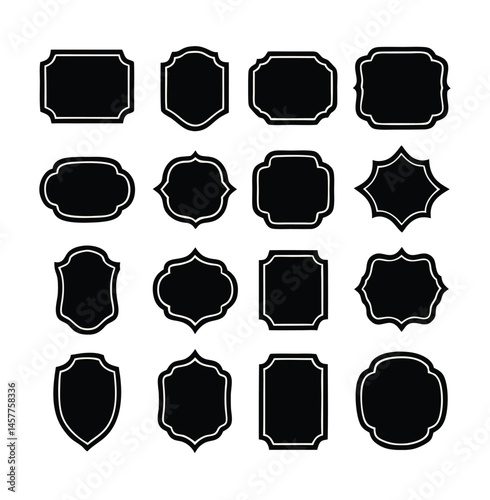 Set of Decorative Blank Label and Frame Shapes