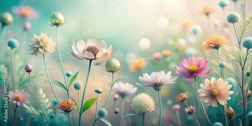 Minimalist Abstract Flower Garden: Soft Hues & Geometric Shapes