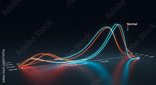 Neon Glowing Graph Showing Data Comparison