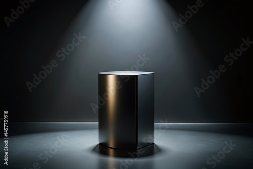 Minimalist Black Pedestal on Dark Background - Modern Aerial Photography