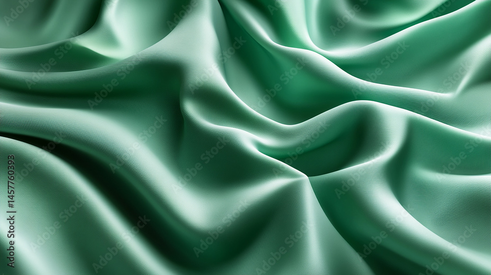 Obraz premium minimal background green silk abstract