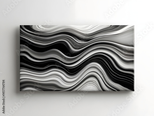 Abstract grayscale wavy design