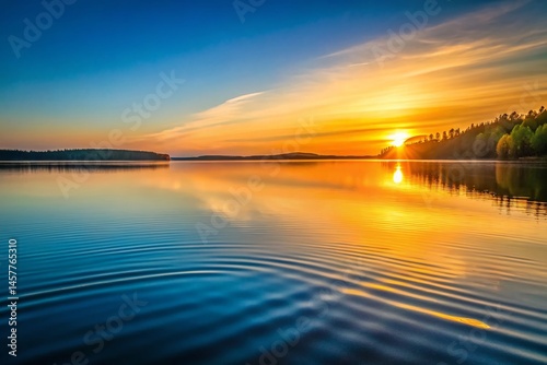 Minimalist Sunlight Reflection on Calm Lake Water Ripples