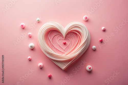 Minimalist Valentine's Day Swirl Line Pattern - Romantic Abstract Background