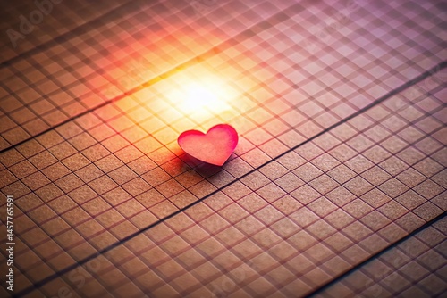 Minimalist Valentine's Grid Paper Texture - Low Light Romantic Background