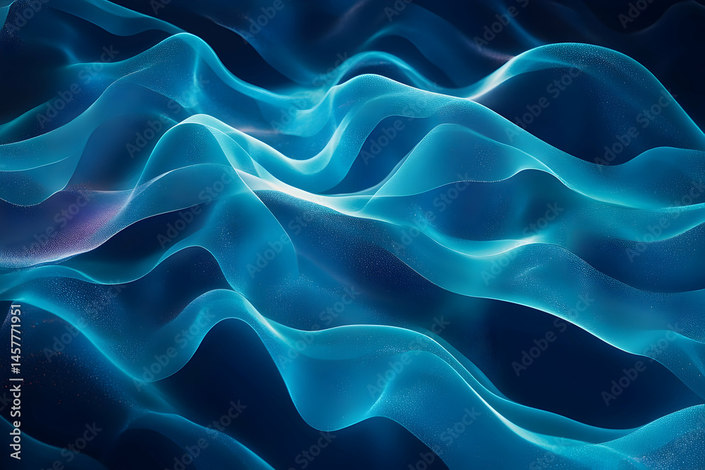Obraz premium Abstract digital design of wavy blue lines.