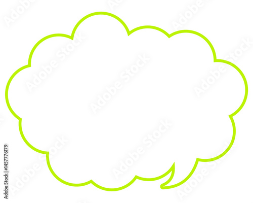 シンプルなカラー線の吹き出し　丸みのある雲形