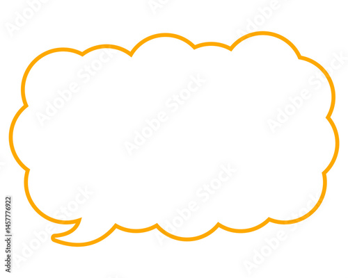 シンプルなカラー線の吹き出し　細長い雲形