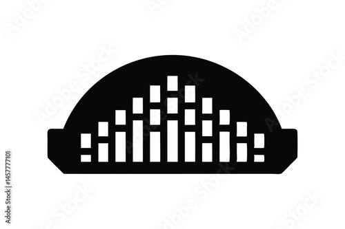 Sound equalizer control settings icon silhouette on white background