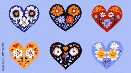 Floral heart collection