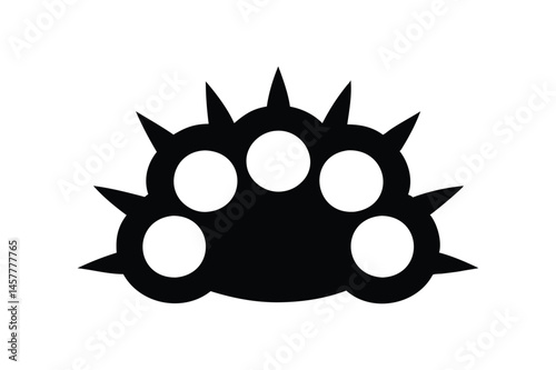 Spiked knuckles weapon icon silhouette