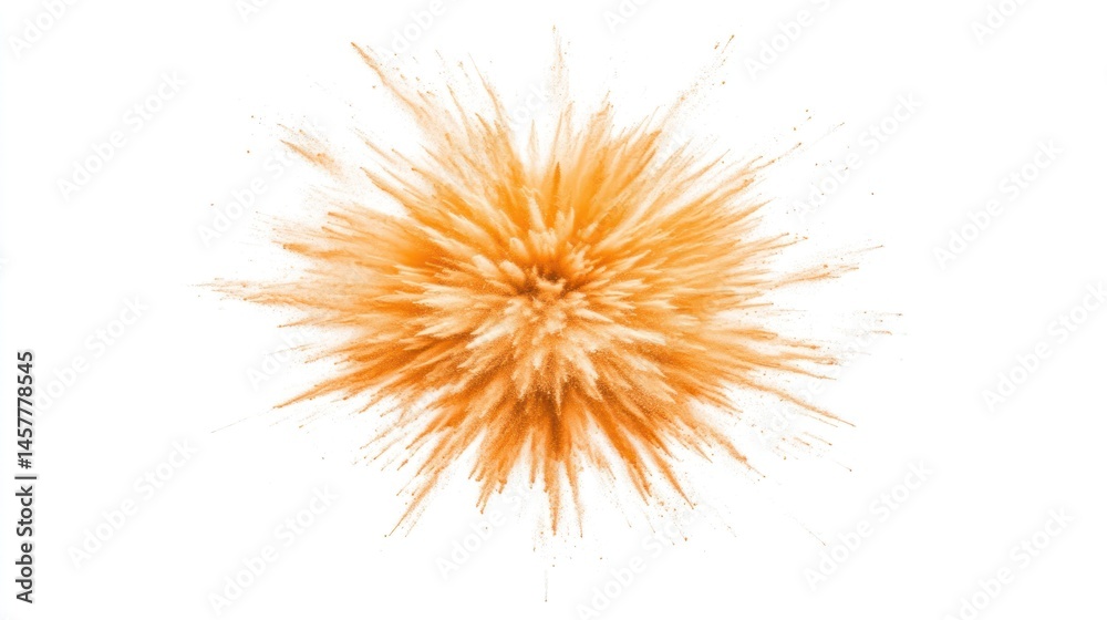 Fototapeta premium Orange powder explosion on white background