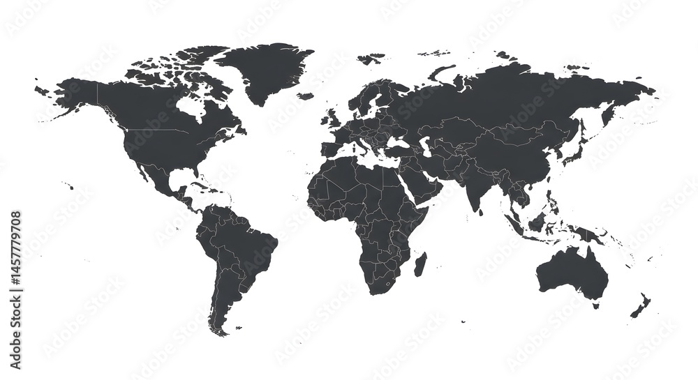 Fototapeta premium Illustration of a Colored Map of World