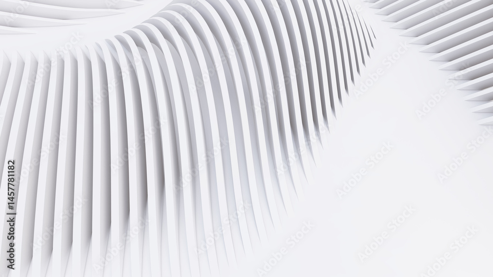 Obraz premium Abstract Curved Shapes. White Circular Background.