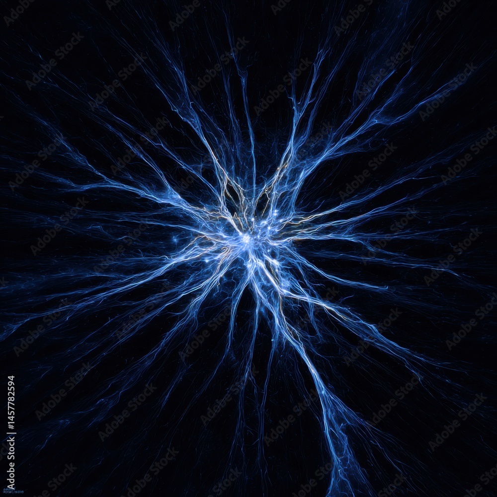 Naklejka premium A Captivating Blue and White Star Burst Illuminating the Darkness of Night Sky Creating a Striking Contrast and Evoking a Sense of Wonder and Awe