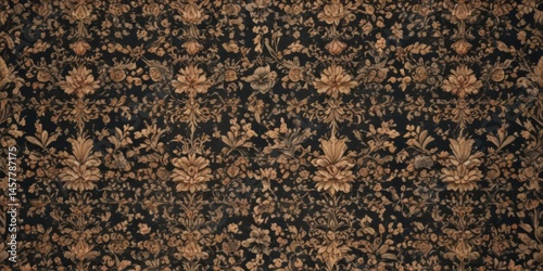 Elegant royal floral pattern, intricate textile design, vintage aesthetic, damask, brocade, rococo
