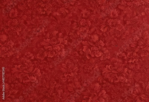 Intricate red damask floral wallpaper, rich texture , red wallpaper, floral design