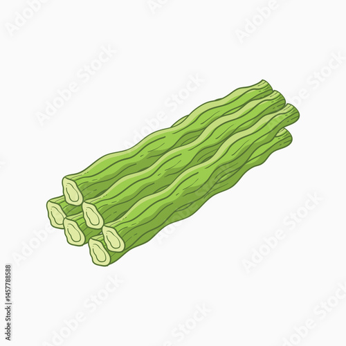 Drumstick vegetables flat design cartoon illustration