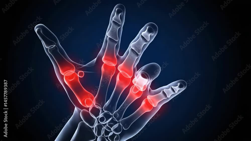Inflammatory hand joints medical illustration