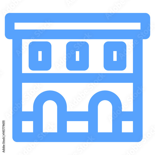archway building icon blue style