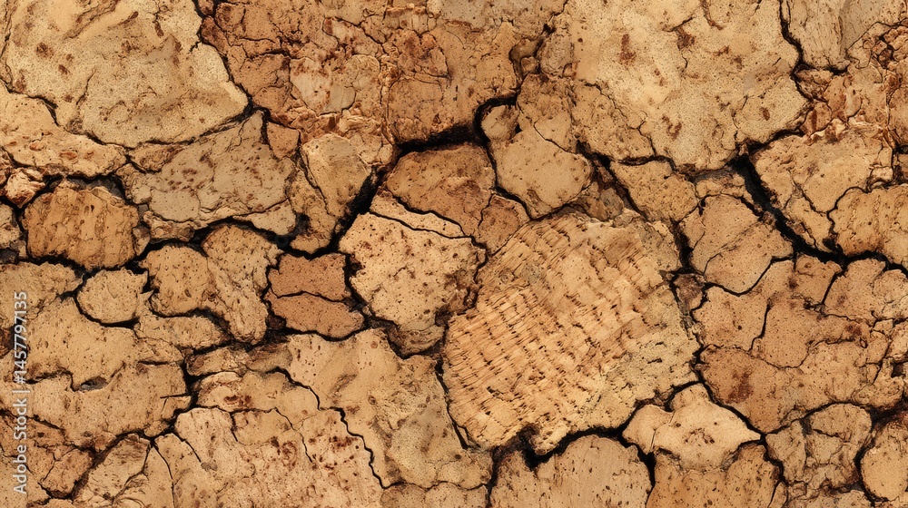 Fototapeta premium Close-up of seamless cork texture in earthy tones - natural simplicity and organic elegance 