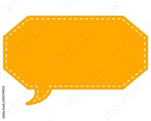 シンプルなカラーの吹き出し　細長い八角形