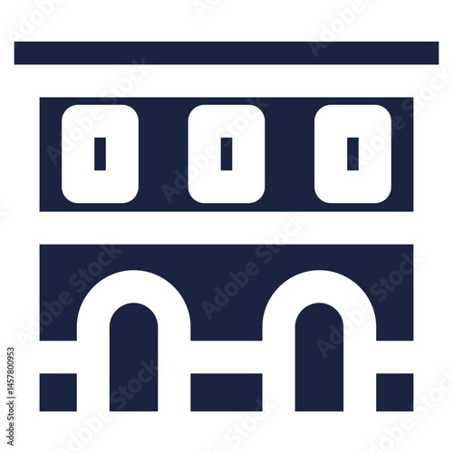 archway building icon blue style