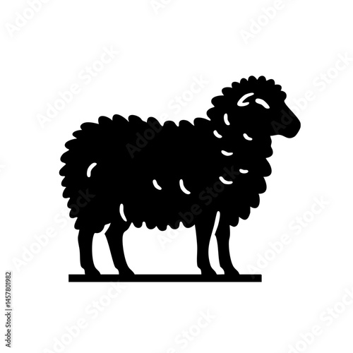 Majestic Black Sheep Silhouette: Farm Animal Photography