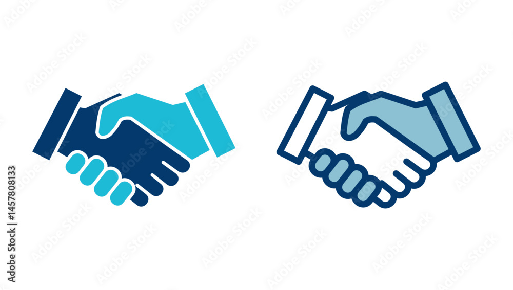 Fototapeta premium Business handshake icon vector isolated on white background. Handshake icon vector. contract agreement. Trust icon vector. Deal. Done. partnership icon
