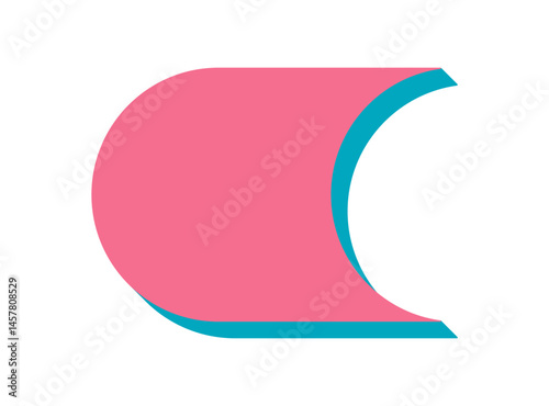 Brutalist abstract shape icon. Modern minimal element with silhouette and shadow. Unique design in y2k style, this graphic fits contemporary themes, ideal for creative projects and visual aesthetics.