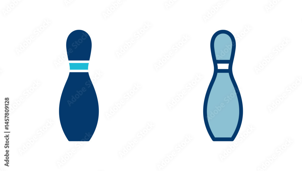Fototapeta premium Bowling game Pin Icon vector isolated on white background. Bowling icon, ball and pin