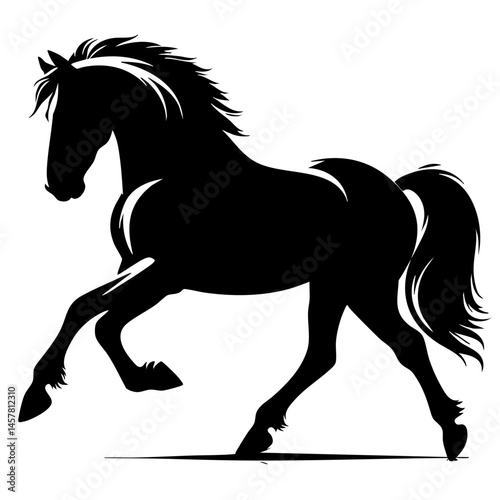 Galloping Horse Silhouette: A Majestic Equine in Motion