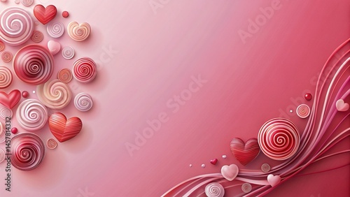 Romantic Valentine's Day Spiral Pattern Background for Website Design