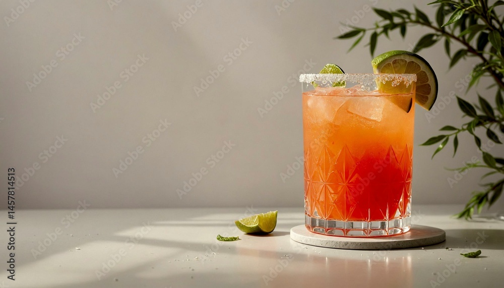 Carrot Margarita in Tumbler with Minimalist Lighting