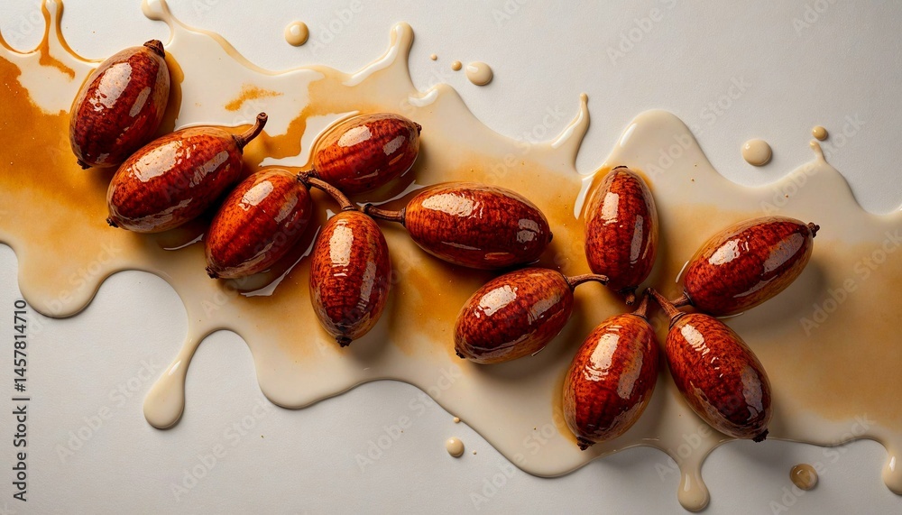 Golden Ratio Tamarind Pods Splatter Art on Ceramic
