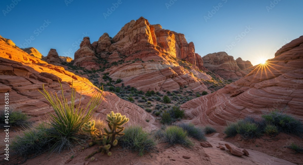 Obraz premium Red Rock Canyon Sunset Landscape