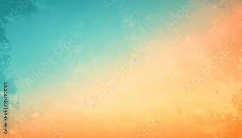 Vintage Sunrise Texture Teal to Peach Gradient