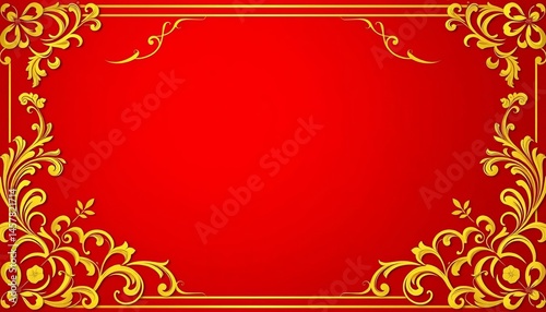 Elegant red vector background with gold accents, ornate details, and luxurious textures, texture, event