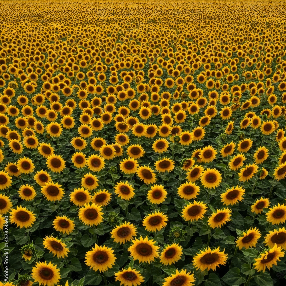 Aerial View of a Vast Sunflower Field Aerial View of a Vast Sunflower Field